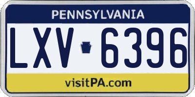 PA license plate LXV6396