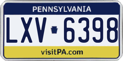 PA license plate LXV6398