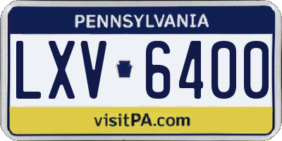 PA license plate LXV6400
