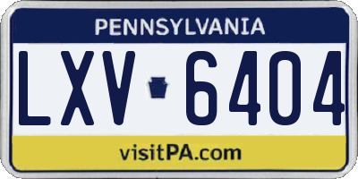 PA license plate LXV6404