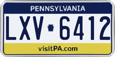 PA license plate LXV6412