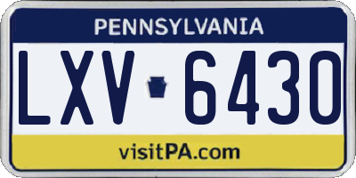 PA license plate LXV6430