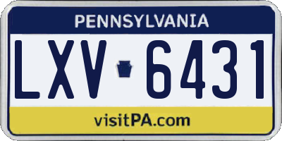 PA license plate LXV6431