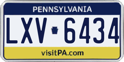 PA license plate LXV6434