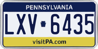 PA license plate LXV6435