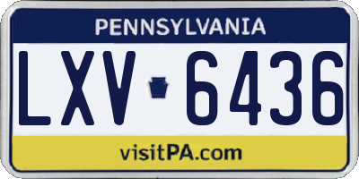PA license plate LXV6436
