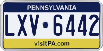 PA license plate LXV6442