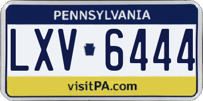 PA license plate LXV6444