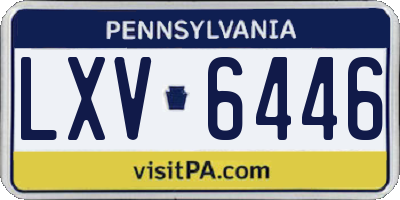 PA license plate LXV6446