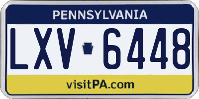 PA license plate LXV6448