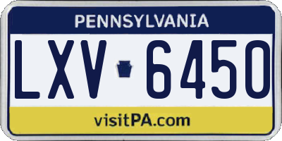 PA license plate LXV6450