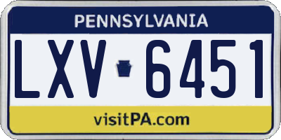 PA license plate LXV6451