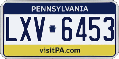 PA license plate LXV6453