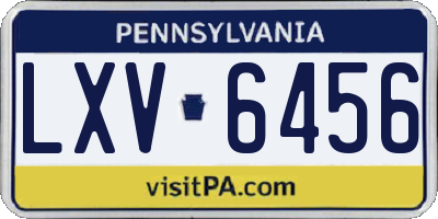 PA license plate LXV6456