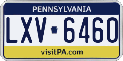 PA license plate LXV6460