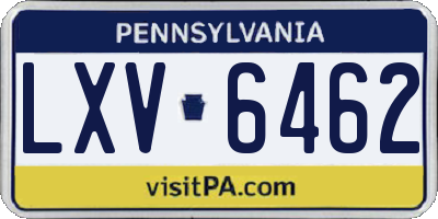 PA license plate LXV6462