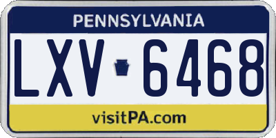 PA license plate LXV6468