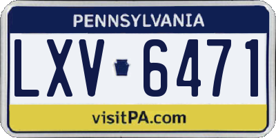 PA license plate LXV6471