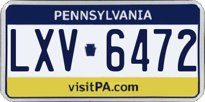 PA license plate LXV6472