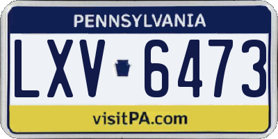 PA license plate LXV6473