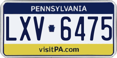 PA license plate LXV6475