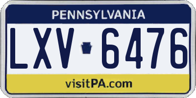PA license plate LXV6476