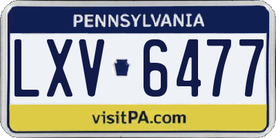 PA license plate LXV6477