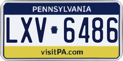 PA license plate LXV6486