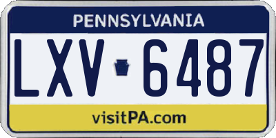 PA license plate LXV6487