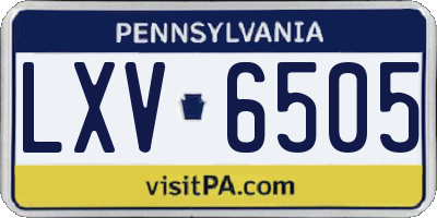 PA license plate LXV6505