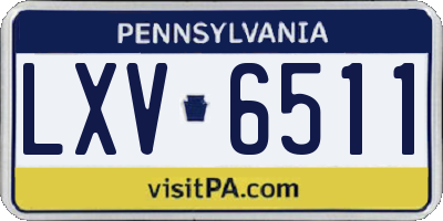 PA license plate LXV6511