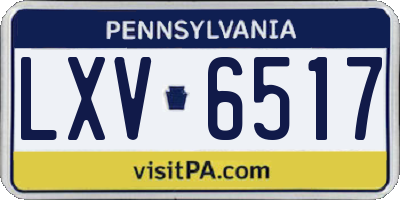 PA license plate LXV6517