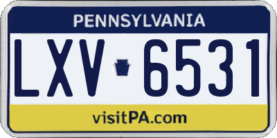PA license plate LXV6531
