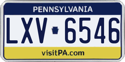 PA license plate LXV6546