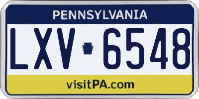 PA license plate LXV6548