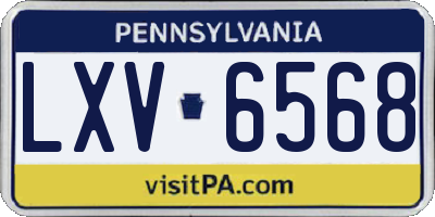 PA license plate LXV6568