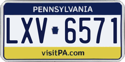 PA license plate LXV6571
