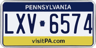 PA license plate LXV6574