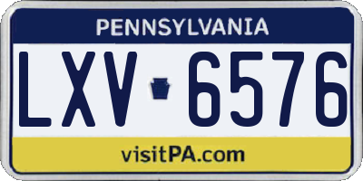 PA license plate LXV6576