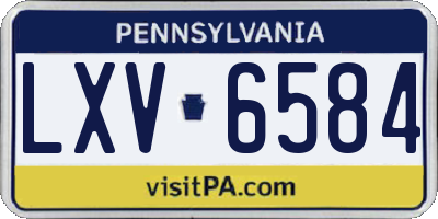 PA license plate LXV6584