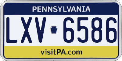PA license plate LXV6586