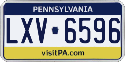 PA license plate LXV6596