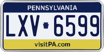 PA license plate LXV6599
