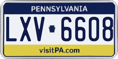 PA license plate LXV6608