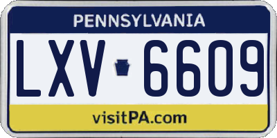 PA license plate LXV6609