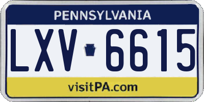 PA license plate LXV6615