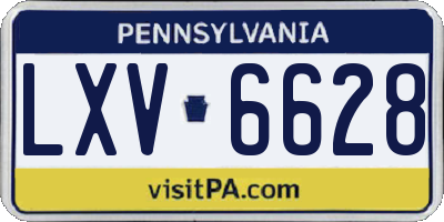 PA license plate LXV6628