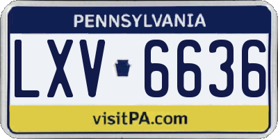 PA license plate LXV6636