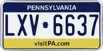 PA license plate LXV6637