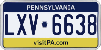 PA license plate LXV6638